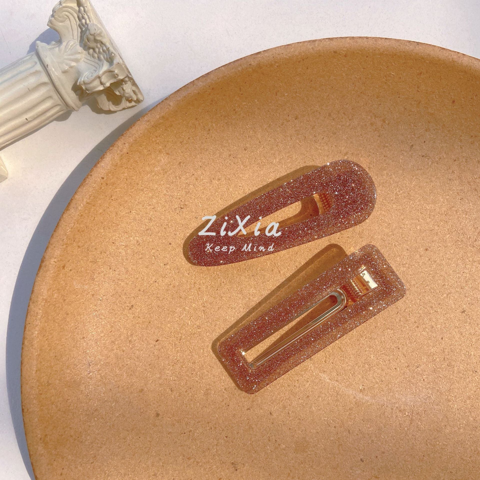 Wholesale acrylic hairpin onion pink starry sky girl side clip acetate geometric hollow duckbill clip